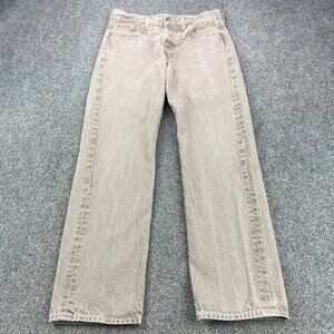 Levis Premium 502 Jeans Mens 30x30 Brown Beige Denim Button Fly